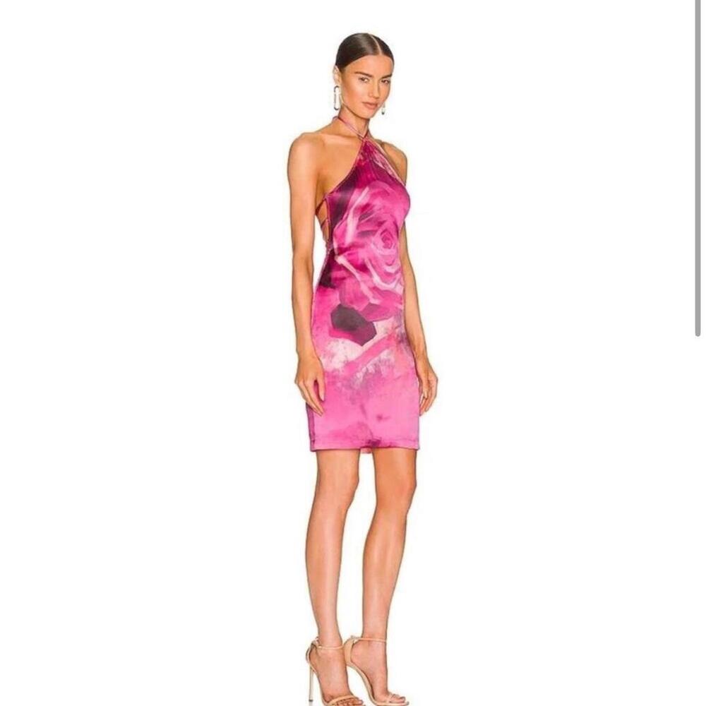 Kim Shui Pink Floral-Print Halter Mini Dress - Picture 4 of 7